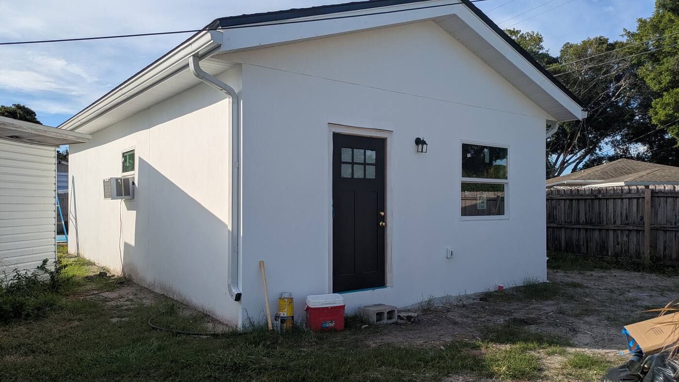 Completed steel-framed home