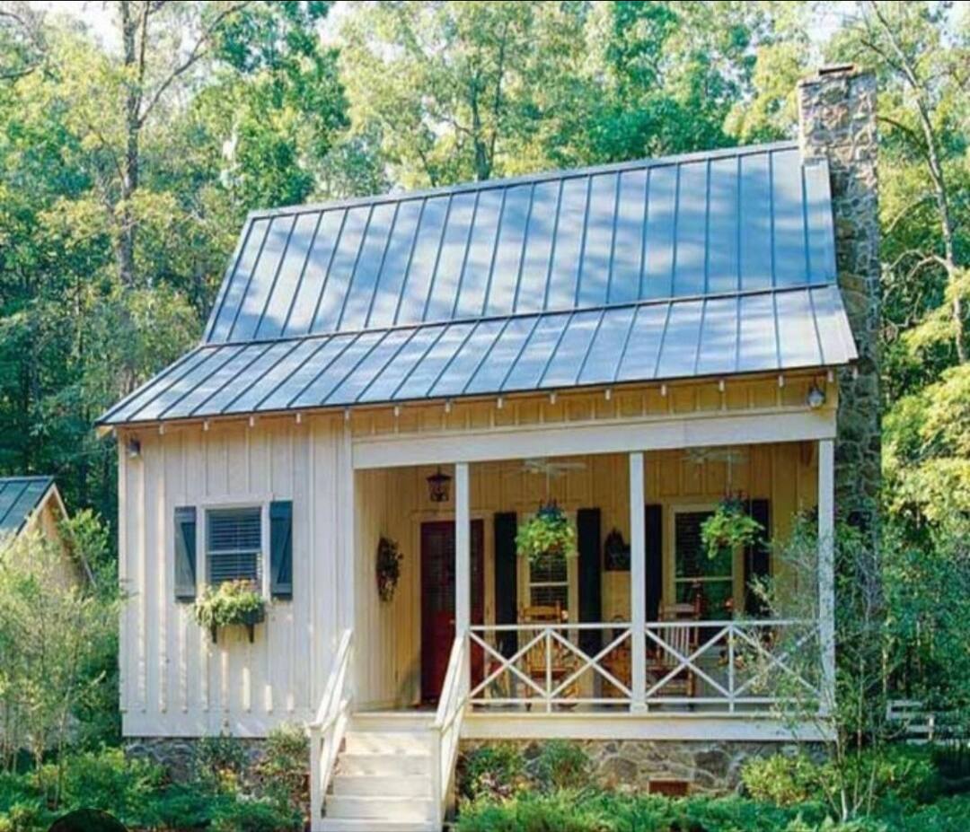 Home with covered porch