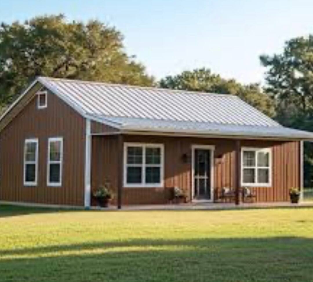 Finished barn-style home