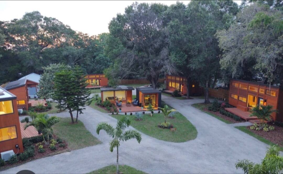 Cabin community — aerial view