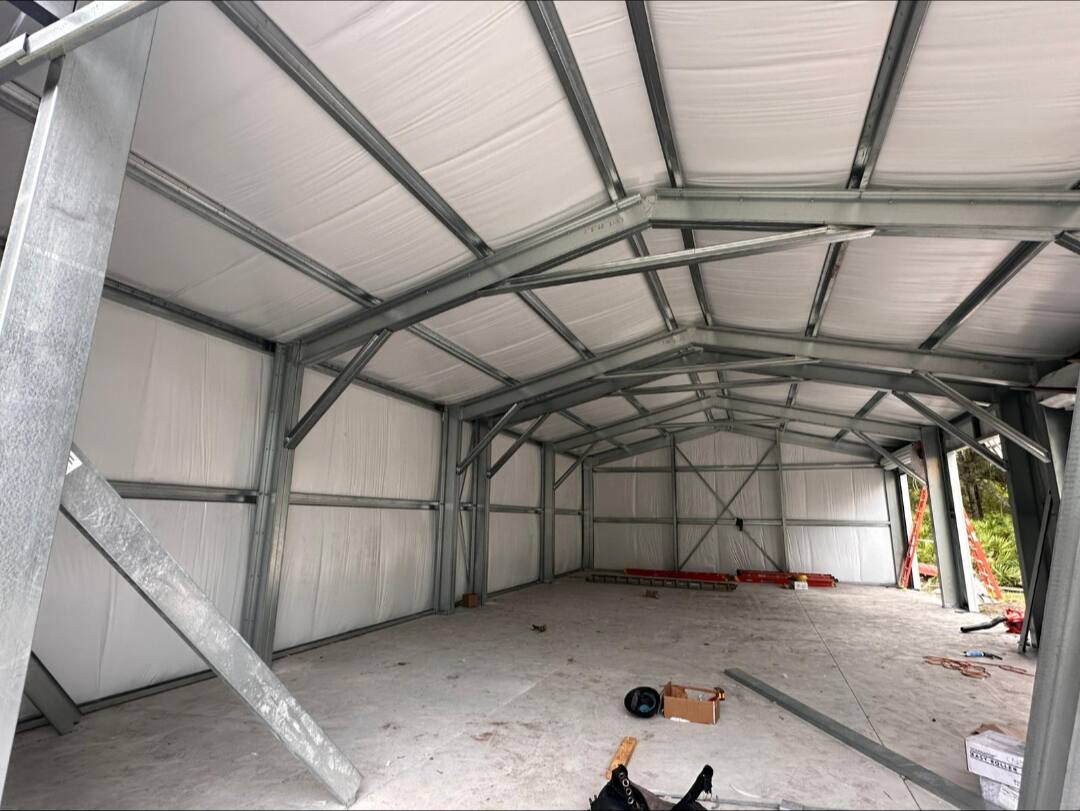 Enclosed carport interior