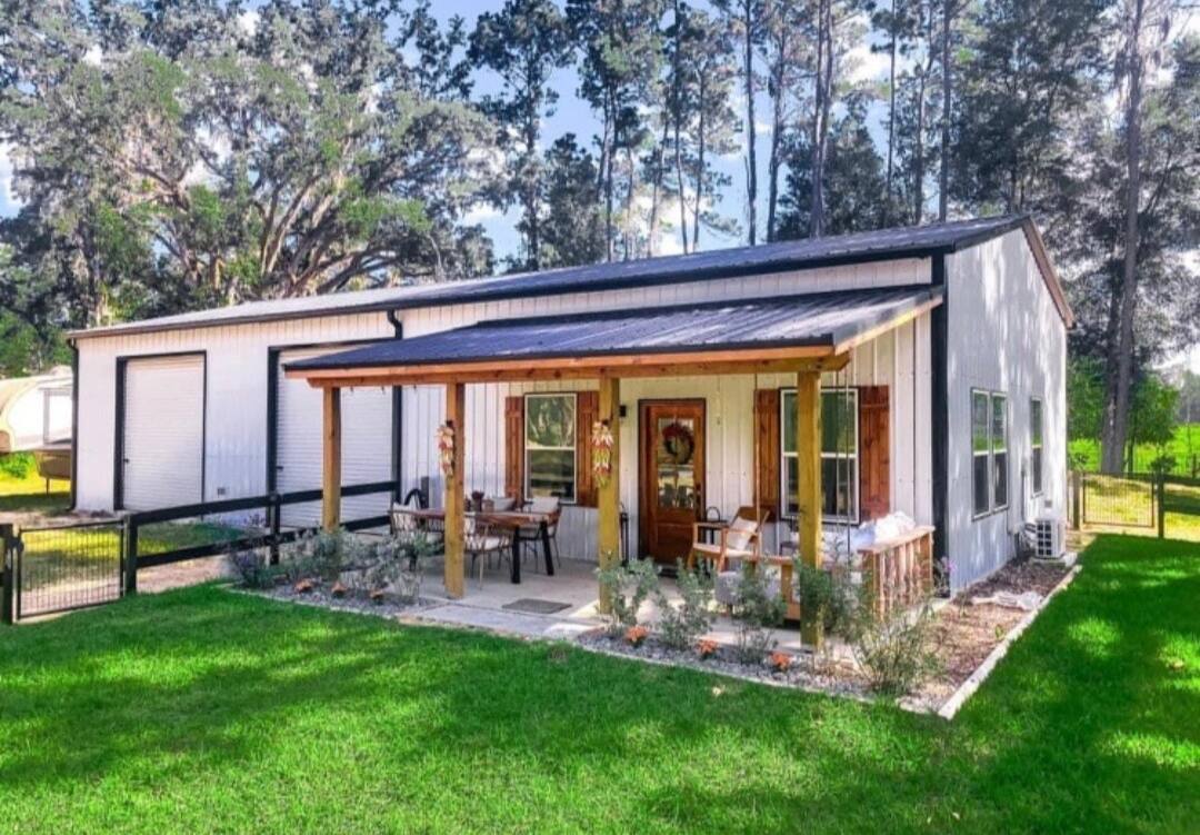 Finished white steel building